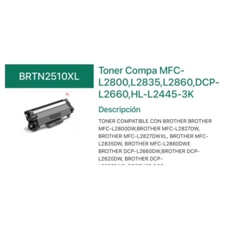 TN2510 XL -TONER COMPATIBLE PREMIUM BROTHER NEGRO TN2510XL
